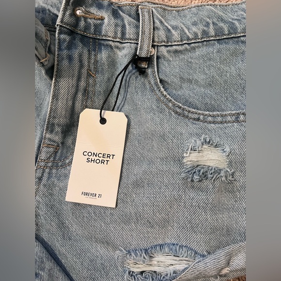 Forever 21 Distressed High-Rise Denim Shorts - Picture 7 of 8